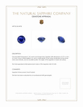 1.30 Ct. Blue Sapphire from Ceylon (Sri Lanka) Appraisal
