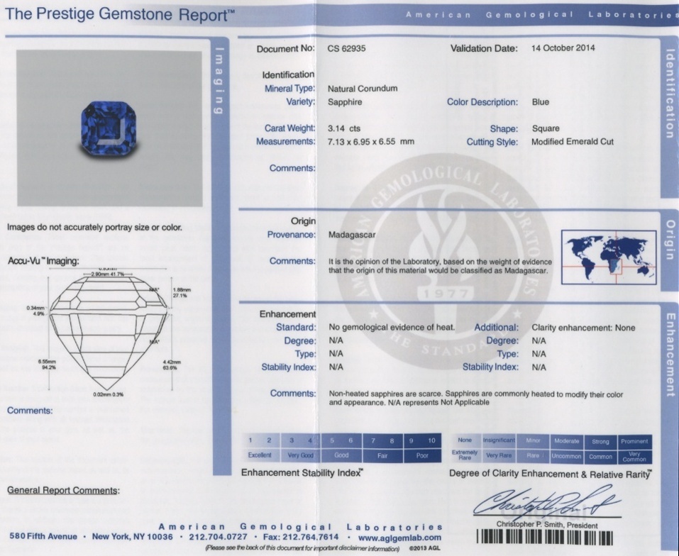 3.14 Ct. Blue Sapphire from Madagascar