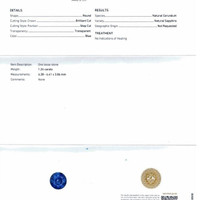 1.24 Ct. Blue Sapphire from Ceylon (Sri Lanka) Scan Report