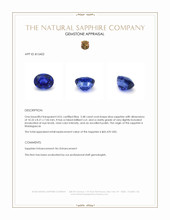 5.48 Ct. Blue Sapphire from Madagascar Appraisal