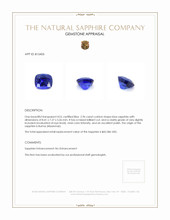 2.96 Ct. Blue Sapphire from Burma (Myanmar) Appraisal