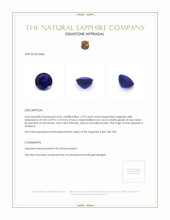 3.79 Ct. Blue Sapphire from Thailand Appraisal