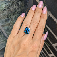 8.60 Ct. Greenish Blue Sapphire from Madagascar Life Style