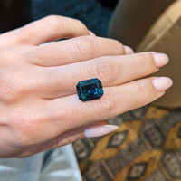 7.43 Ct. Greenish Blue Sapphire from Madagascar Life Style