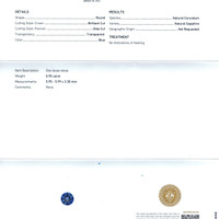 0.95 Ct. Blue Sapphire from Ceylon (Sri Lanka) Scan Report