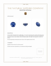 1.24 Ct. Blue Sapphire from Ceylon (Sri Lanka) Appraisal