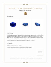 1.54 Ct. Blue Sapphire from Ceylon (Sri Lanka) Appraisal