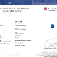 9.97 Ct. Blue Sapphire from Ceylon (Sri Lanka) Scan Report