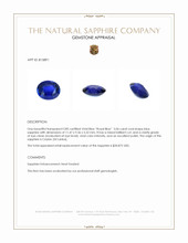 5.06 Ct. Blue Sapphire from Ceylon (Sri Lanka) Appraisal