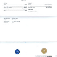 1.08 Ct. Greenish Blue Sapphire from Ceylon (Sri Lanka) Scan Report