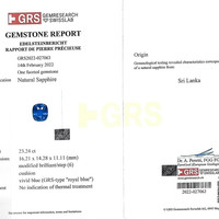23.24 Ct. Blue Sapphire from Ceylon (Sri Lanka) Scan Report