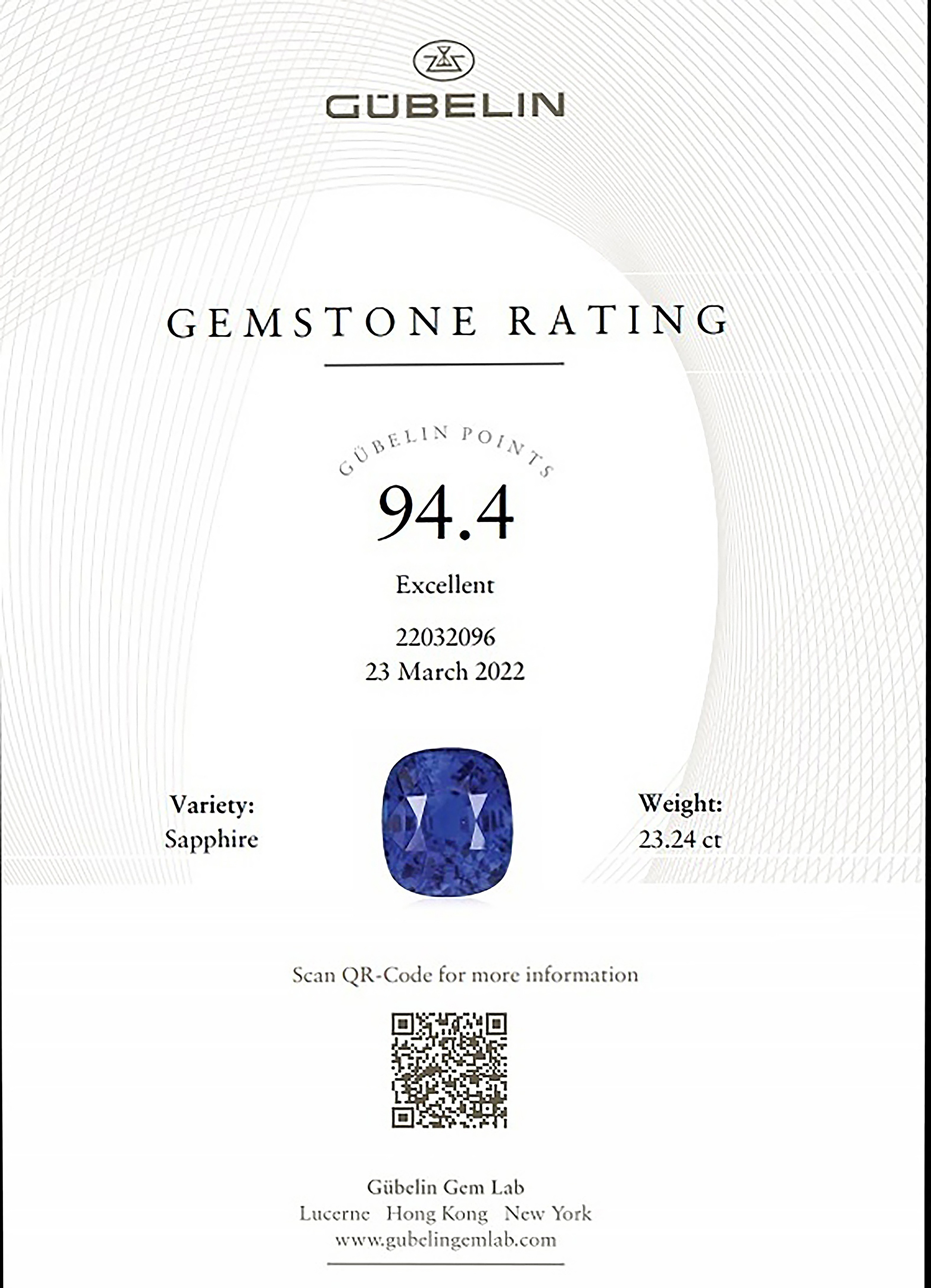 23.24 Ct. Blue Sapphire from Ceylon (Sri Lanka)