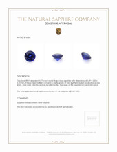 0.77 Ct. Blue Sapphire from Ceylon (Sri Lanka) Appraisal