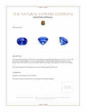0.78 Ct. Blue Sapphire from Ceylon (Sri Lanka) Appraisal