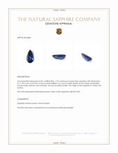 2.70 Ct. Blue Sapphire from Ceylon (Sri Lanka) Appraisal