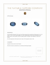 3.40 Ct. Greenish Blue Sapphire from Ceylon (Sri Lanka) Appraisal