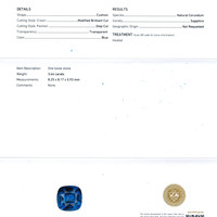 3.64 Ct. Blue Sapphire from Ceylon (Sri Lanka) Scan Report