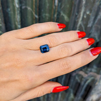 3.57 Ct. Greenish Blue Sapphire from Ceylon (Sri Lanka) Life Style