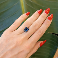 3.57 Ct. Greenish Blue Sapphire from Ceylon (Sri Lanka) Life Style