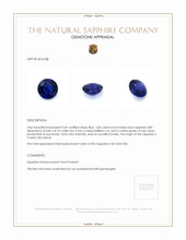 3.06 Ct. Blue Sapphire from Ceylon (Sri Lanka) Appraisal