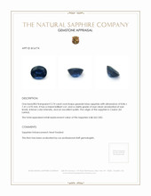 2.74 Ct. Greenish Blue Sapphire from Ceylon (Sri Lanka) Appraisal