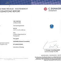 8.12 Ct. Sapphire from Ceylon (Sri Lanka) Scan Report