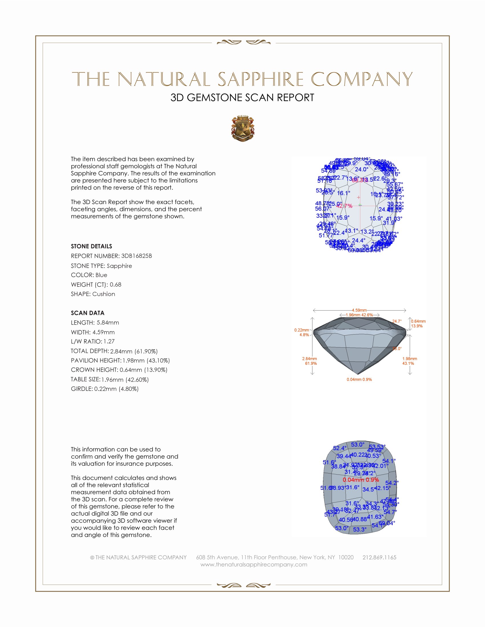 0.68 Ct. Blue Sapphire from Nigeria