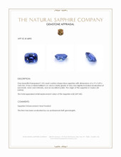 1.03 Ct. Blue Sapphire from Ceylon (Sri Lanka) Appraisal