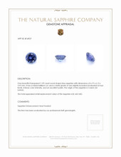 1.09 Ct. Blue Sapphire from Ceylon (Sri Lanka) Appraisal