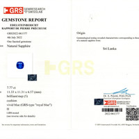 7.77 Ct. Blue Sapphire from Ceylon (Sri Lanka) Scan Report