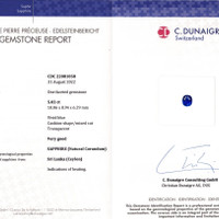 5.03 Ct. Blue Sapphire from Ceylon (Sri Lanka) Scan Report