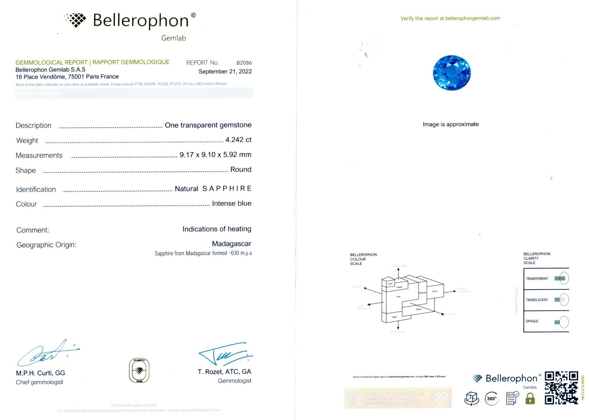 4.24 Ct. Blue Sapphire from Madagascar