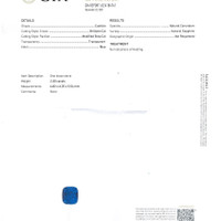 2.30 Ct. Blue Sapphire from Ceylon (Sri Lanka) Scan Report