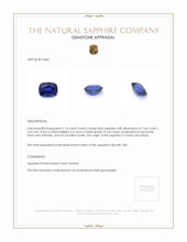 1.76 Ct. Blue Sapphire from Ceylon (Sri Lanka) Appraisal