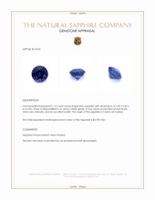 1.12 Ct. Blue Sapphire from Ceylon (Sri Lanka) Appraisal
