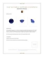 1.12 Ct. Blue Sapphire from Ceylon (Sri Lanka) Appraisal