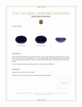 0.65 Ct. Color Change Sapphire from Ceylon (Sri Lanka) Appraisal