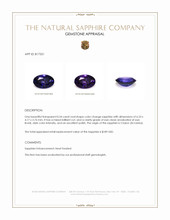 0.54 Ct. Color Change Sapphire from Ceylon (Sri Lanka) Appraisal