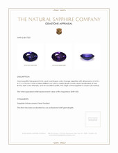 0.54 Ct. Color Change Sapphire from Ceylon (Sri Lanka) Appraisal