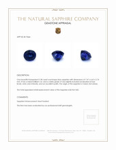 2.38 Ct. Sapphire from Ceylon (Sri Lanka) Appraisal