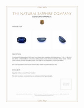 2.80 Ct. Blue Sapphire from Ceylon (Sri Lanka) Appraisal