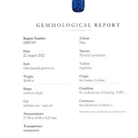 20.90 Ct. Sapphire from Ceylon (Sri Lanka) Scan Report