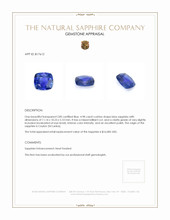 4.98 Ct. Blue Sapphire from Ceylon (Sri Lanka) Appraisal