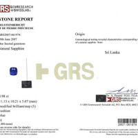 4.98 Ct. Blue Sapphire from Ceylon (Sri Lanka) Scan Report
