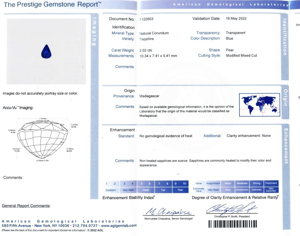 3.02 Ct. Blue Sapphire from Madagascar