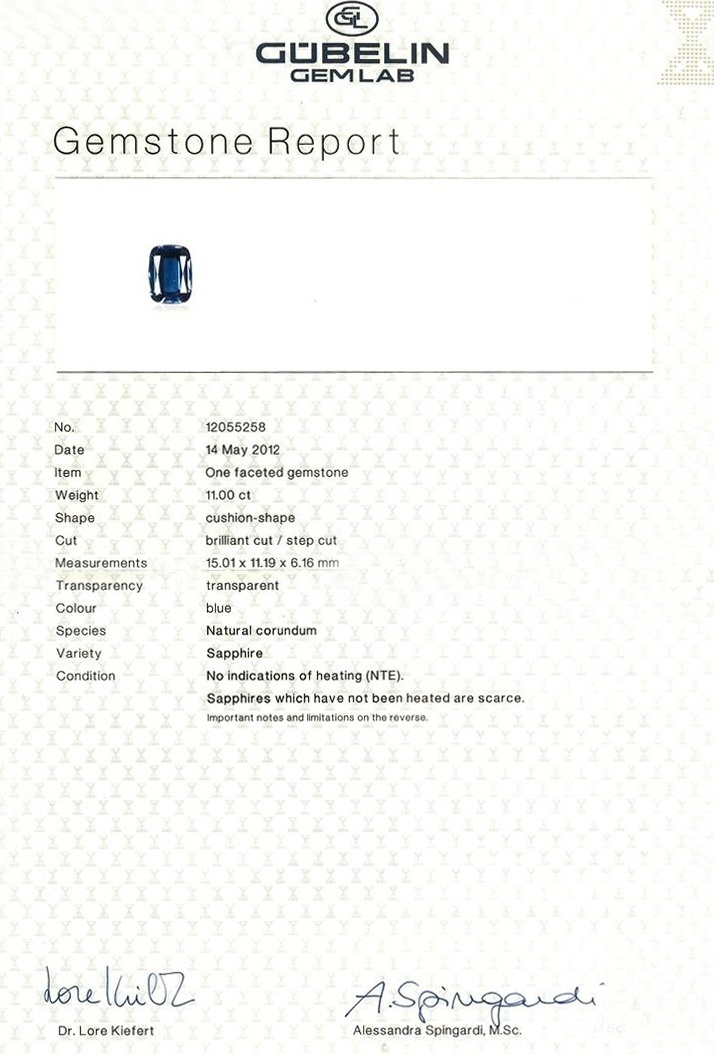 11.00 Ct. Blue Sapphire from Ceylon (Sri Lanka)