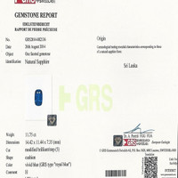 11.75 Ct. Blue Sapphire from Ceylon (Sri Lanka) Scan Report