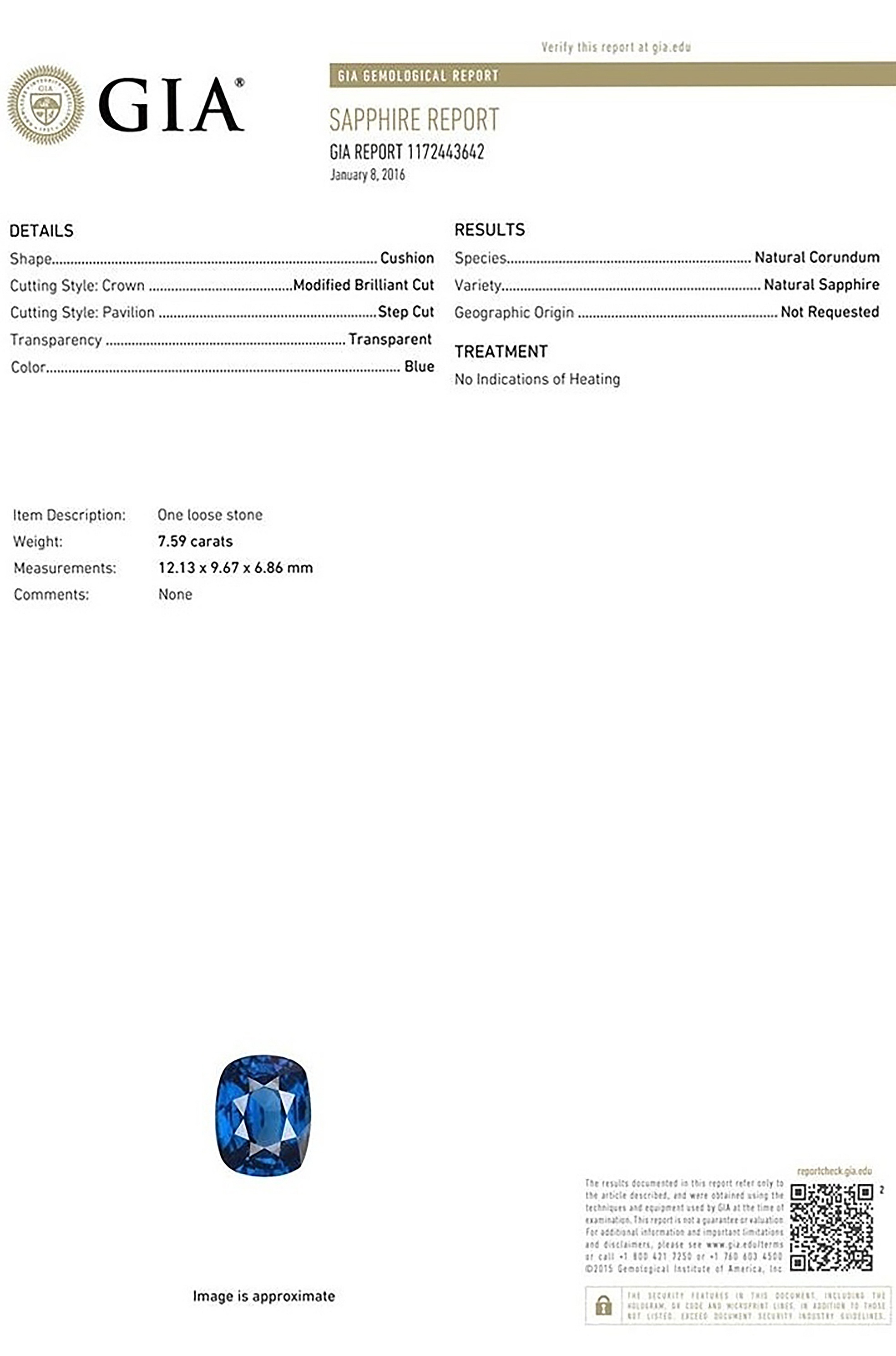 7.59 Ct. Blue Sapphire from Nigeria