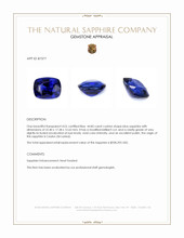 44.85 Ct. Blue Sapphire from Ceylon (Sri Lanka) Appraisal