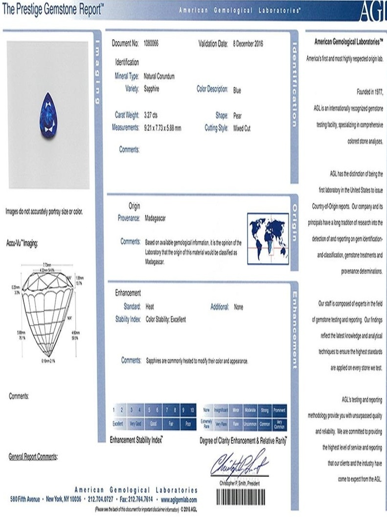 3.27 Ct. Blue Sapphire from Madagascar